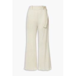 Eve crinkled cotton-gauze flared pants