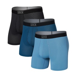 Mens SAXX UNDERWEAR Quest Quick Dry Mesh Boxer Brief Fly 3-Pack