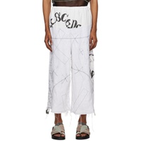 White Topstitched Trousers 231490M193001