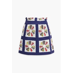 Pippin quilted floral-print cotton mini skirt