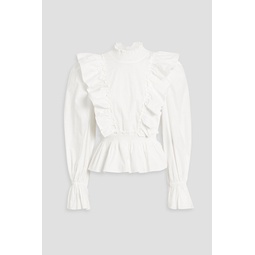 Gaia ruffled cotton-blend poplin blouse