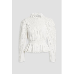 Vienne ruffled broderie anglaise cotton blouse