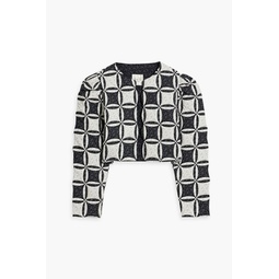 Catalina cropped two-tone patchwork cotton jacket