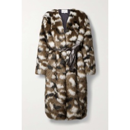 SEA Karlie oversized belted faux fur coat