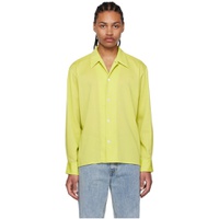 Yellow Topstitched Shirt 231902M192006
