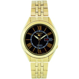 Seiko Mens SNKL40 Gold Plated Stainless Steel Analog with Black Dial Watch