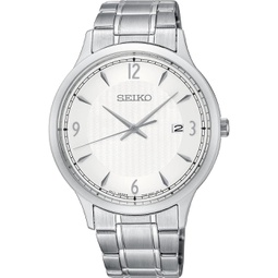 Seiko SGEH79P1 Mens Classic White Dial Steel Bracelet Watch