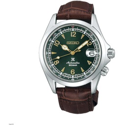 Seiko ProspexAlpinist Compass Green Dial Sapphire Glass Leather Watch SPB121J1