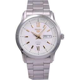 Seiko 5 SNKP15 K1 Silver with White Dial Mens Classic Automatic Analog Watch