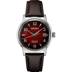 SEIKO Presage Red SRPE41 Brown Leather Automatic Mens Watch