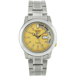 SEIKO Mens SNKK29 Stainless Steel Analog with Gold Dial Watch