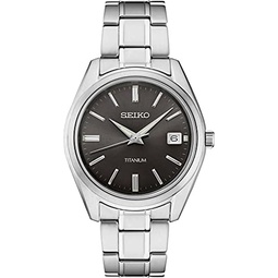 SEIKO Watch for Men - Essentials Collection - with Sunray Finish, Date Calendar, LumiBrite Hands, Stainless Steel Case & 팔찌, and 100m Water Resistant