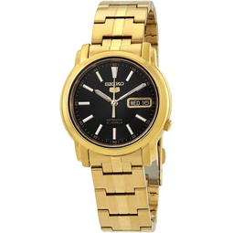 Seiko #SNKL88 Mens Gold Tone Stainless Steel Black Dial Automatic Watch