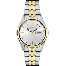 SEIKO Watch for Men - Essentials Collection - with Day/Date Calendar, Stainless Steel CASE/팔찌, and 100m Water-Resistant