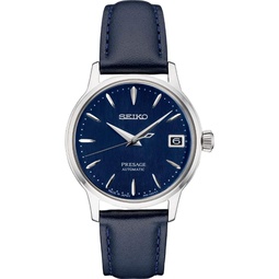SEIKO Presage Cocktail Time Automatic Blue Leather Ladies Watch SRPF55