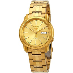 Seiko 5 SNKL86 Mens Gold Tone Stainless Steel Gold Dial Automatic Watch