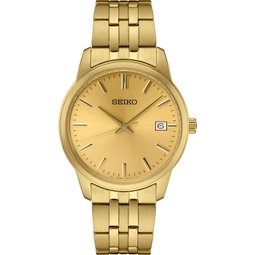 SEIKO SUR442 Watch for Men - Essentials Collection - Gold-Tone Stainless Steel Case and Bracelet, Champagne Dial