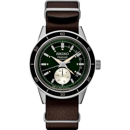 SEIKO Mens Green Dial Brown Leather Band Automatic Watch