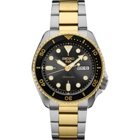SEIKO SRPK22,Men Sport,GMT,Mechanical,Automatic,Stainless,Two Tone,Charcoal Dial,100m WR