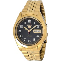 Seiko automatic 21 Jewels Calendar golden Stainless steel watch SNKC20J1, black, bracelet, black, bracelet