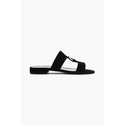 Buckle-detailed suede sandals