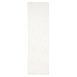 White Embroidered Scarf 231491M150001