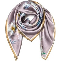 SHIROUYU 100% Pure Mulberry Silk Scarf 35 Large Square Lightweight Headscarf Women’s Hair Wraps The shawl-With Gift Packed
