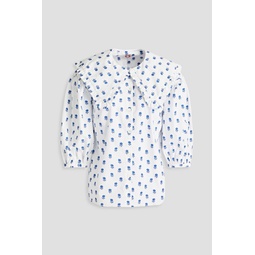 Aldrich ruffle-trimmed floral-print cotton blouse