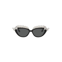 Black YVMIN Edition Pearl Eyebrow Sunglasses 241901F005003