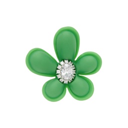 Green YVMIN Edition Double Layered Rubber Bow Single Earring 221901F022022