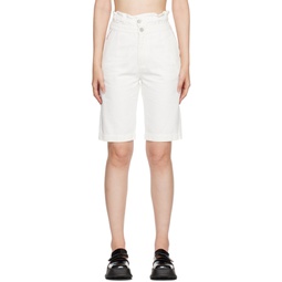 SSENSE Exclusive White Mid Length Denim Shorts 222901F088010