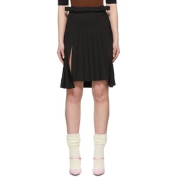 SSENSE Exclusive Black Split Pleated Skirt 221901F090026