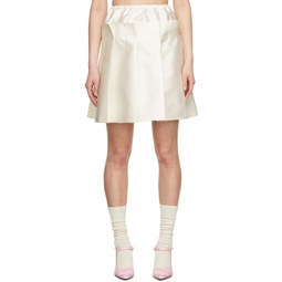 White Polyester Mini Skirt 221901F090024