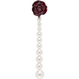 Red & White YVMIN Edition Rose Single Earring 241901F022032
