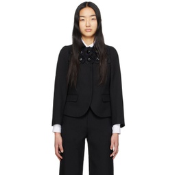 Black Flower Suit Jacket 221901F063002