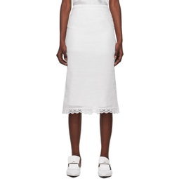 White Sheer Midi Skirt 241901F092008