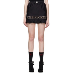 Black Paneled Miniskirt 231901F090050