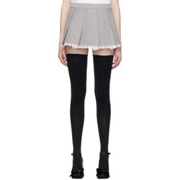 Gray Pleated Miniskirt 231901F090046