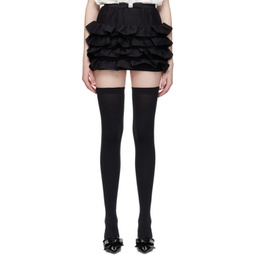 Black Tiered Miniskirt 231901F090041