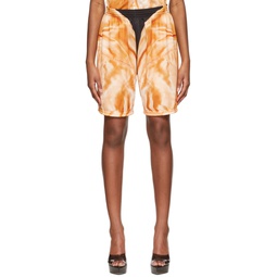Orange Polyester Shorts 221208F088002