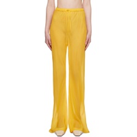 Yellow Bias Cut Lounge Pants 231223F086005