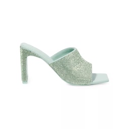 Asia 90MM Crystal-Embellished Leather Mules