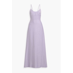 Prudence cutout linen-blend maxi dress
