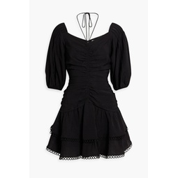 Auden tiered ruched woven mini dress