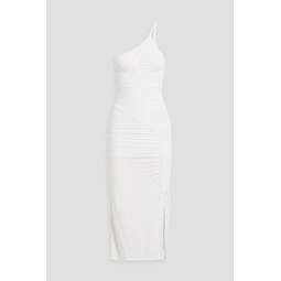 Jessica one-shoulder ruched jersey midi dress