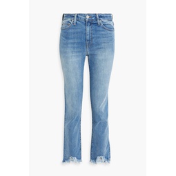 River frayed mid-rise straight-leg jeans