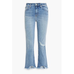 River distressed mid-rise straight-leg jeans