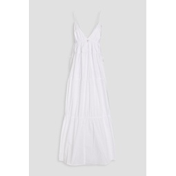 April tiered cotton-poplin maxi dress