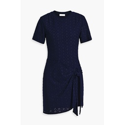 Evalina knotted broderie anglaise mini dress