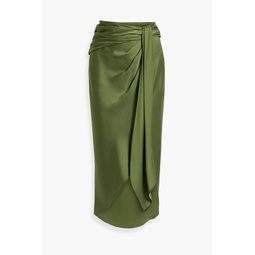 Elisabetta draped satin-crepe maxi skirt